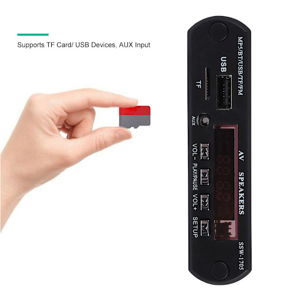 1280*720 HD MP5-afspiller SSD Stereo Bluetooth MP5-afspiller med FM/AUX-indgang Fjernbetjening