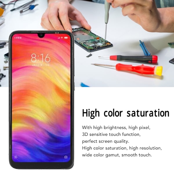 Telefon Skjerm Reparasjon 6.3inch Digitizer Touch Screen Montering for Xiaomi Redmi Note 7 Note 7 PRO M1901F7G M1901F7H