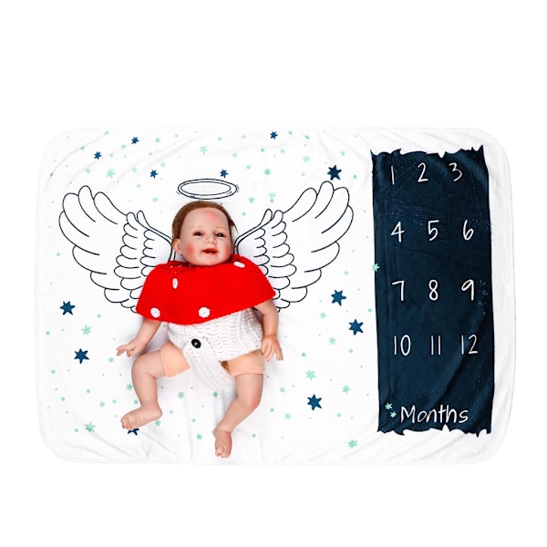 Milstolpsfilt för tidlösa fotoalbum, unik babyshowerpresent, elegant design, mångsidig användning, mjuk fleecefilt, maskintvätt kallt,
