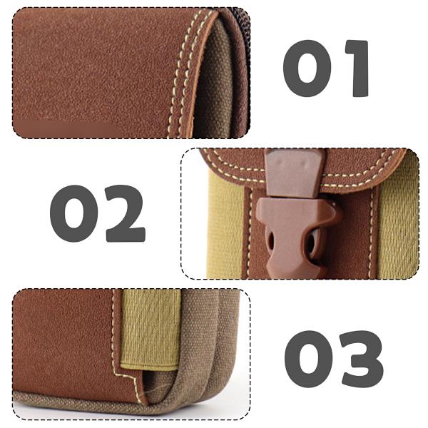 Mobiltelefonväska i canvas med bälte, vertikal mobiltelefonväska, multifunktionell crossbody-väska för män