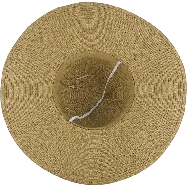 Dame Bredskygget Solhat i Halm, Floppy Foldable Roll up Cap Su