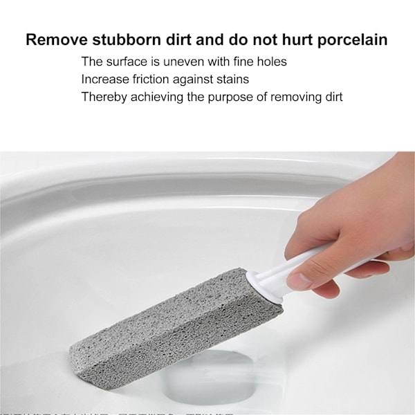 2 st Pumice Sten Toalettborste Effektiv Toalettborste Borste med Böjd PP Handtag för Kakel BBQ Grillar