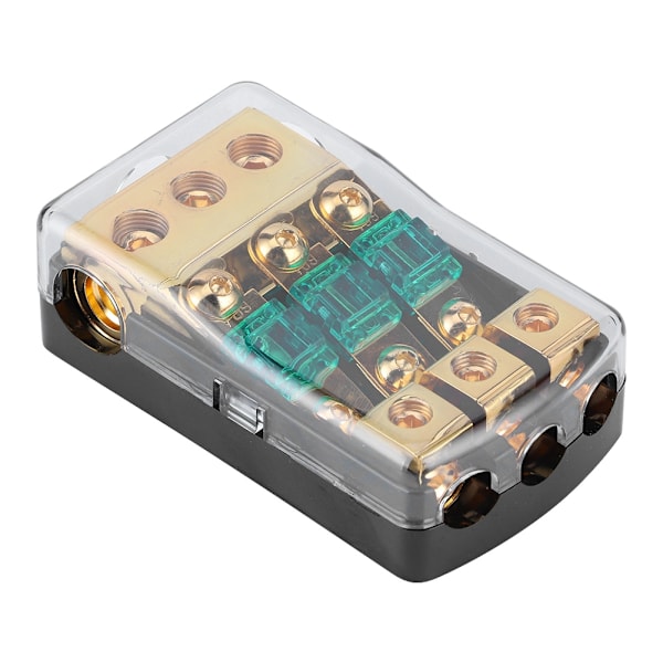 0/2/4 Gauge Til 4/8/10 Gauge Ud 60A 3-vejs Mini ANL Sikringsholder Fordelingsblok til Autolydsystem