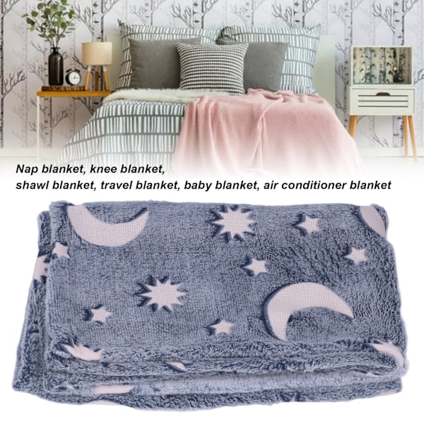 Lysande polyesterfilt Mjuk och varm luddig filt för säng soffa soffa alla säsongerDusty Blue