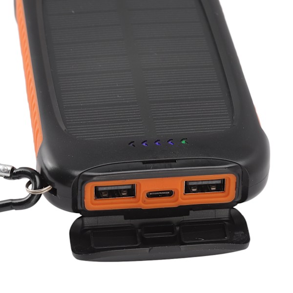 USB C Snabbladdning, Portabel Solcellsladdare 20000mAh, Högkapacitets Externt Batteri med IP65 Vattentät Laddare, Dubbel LED-Ficklampa för Utomhusbruk