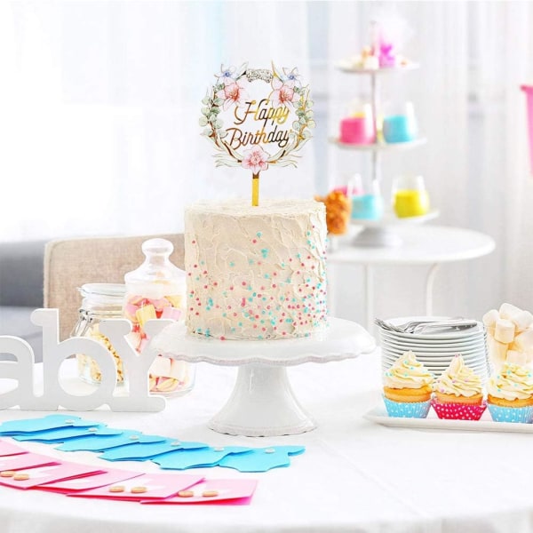 6 delar Happy Birthday Cake Topper, CBGGQ Decoration de Gâtea