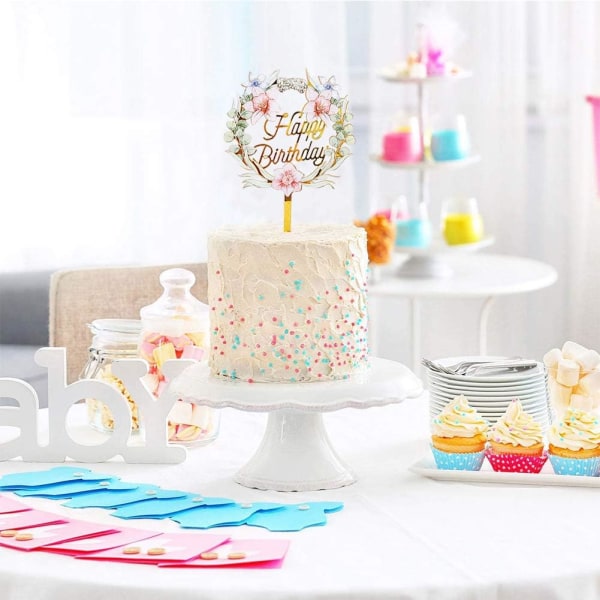 6 kappaletta Happy Birthday -kakkukoristetta, CBGGQ -kakkukoriste