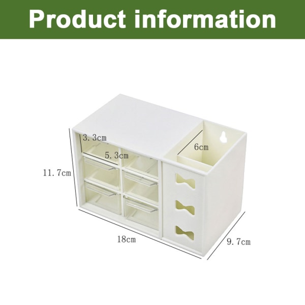 Skrivebordsskuffarrangør, sminkeoppbevaringsarrangør med 6 skuffer, forfengelighetsarrangør, 18*11,7*8,7 cm
