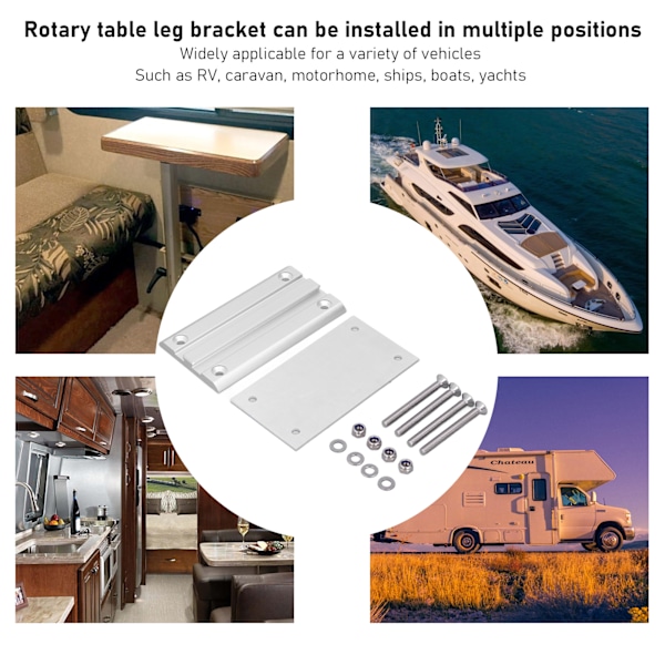 Fjernbar bordbenbrakett i aluminiumlegering, roterbar støtte, tilbehør til bobiler og campingvogner