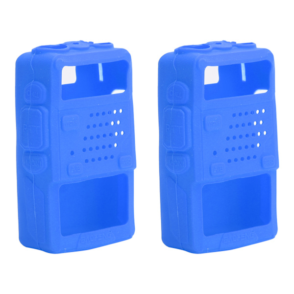 2 stk. Mini Walkie Talkie Silikone Beskyttende Blød Cover TwoWay Radio Beskytter til Baofeng UV5R (Blå)