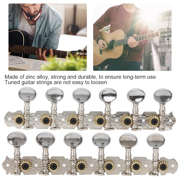 Gitarrstämningsnyckel 12 strängar metallmaskinhuvud öppna stämskruvar peg musikinstrumentdelar