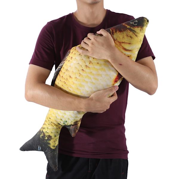 Kreativ 3D karpfiskformad simuleringskudde kastkudde barn present soffa heminredning 80cm
