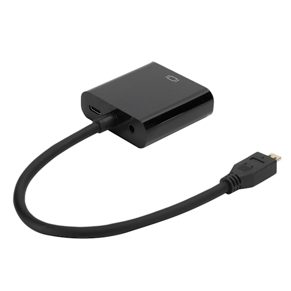 Micro HDMI til VGA videokonverteradapter 1080P for Raspberry Pi 4B med strømforsyningsfunksjon