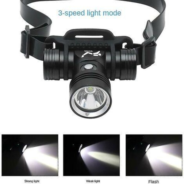 Superstark LED Dykhuvudlampa, 1000 Lumen Undervattensficklampa, IPX8 Vattentät, Lång Batteritid, Flygplansklassad Aluminiumlegering, Justerbar