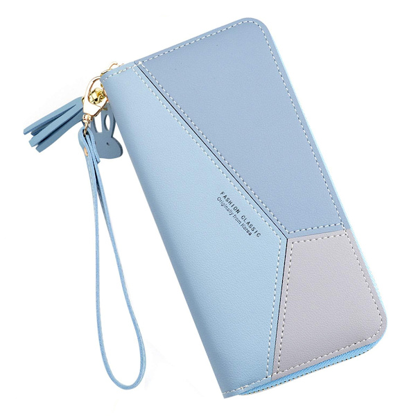 Plånbok Dam Stor Kapacitet Läder Designer Dragkedja, 19cm*9.5cm*2.5cm