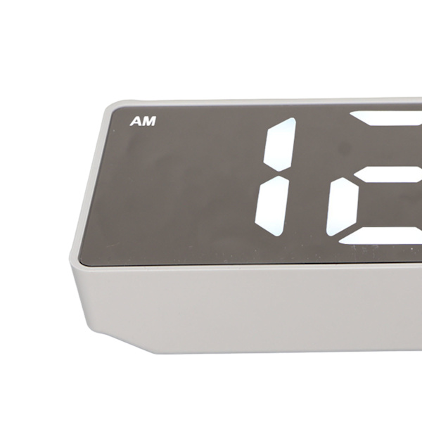Digital väckarklocka temperaturdisplay LED-spegel elektroniska klockor för hem sovrumsdekoration vit