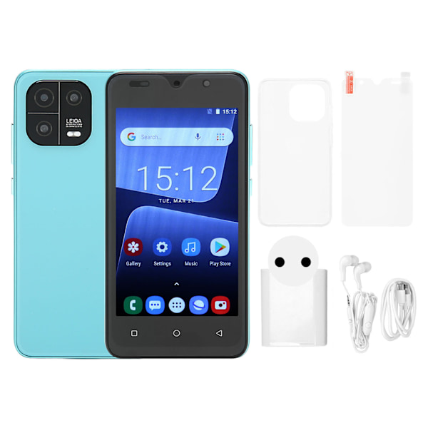 Fabriksupplåst mobiltelefon Grön 5,0 tum 3G 3500mAh 4GB RAM 32GB ROM Multifunktionell smarttelefon för vuxna äldre 100‑240V