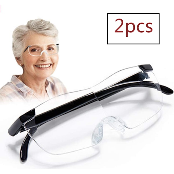 2pcs/set Vision Loupes Eyeglasses 160% Magnification Presbyopia