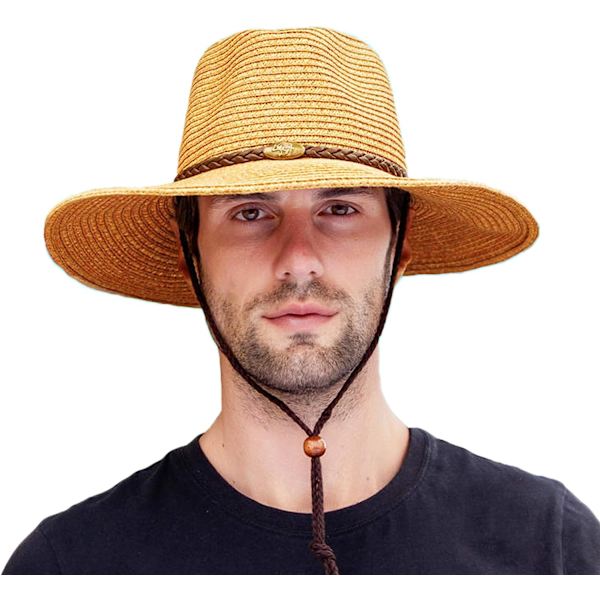 Hopfällbar sommarhalmhatt bred brätte Fedora solstrandhatt