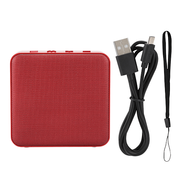 PN-15 Yksinkertainen tyyli Mini Square Langaton Bluetooth-kaiutin FM-radio TF-korttipaikalla (Punainen)