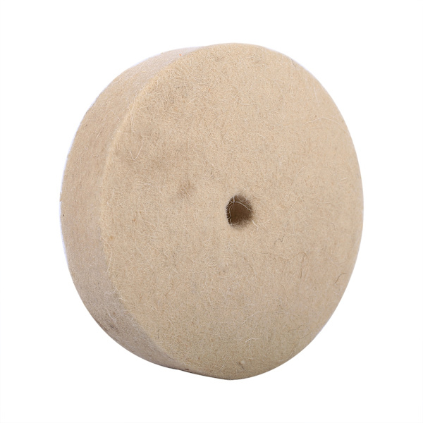 1 stk. 100x25mm 4\" Beige Polering Buffing Slibning Rund Hjul Uld Blød Filt Poler Skive Pad