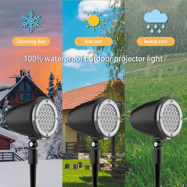 Fairy Snöfall Effekt LED-ljusprojektor, Unik Design Landskap Dekorativ Belysning för Inomhus & Utomhus Mångsidiga Tillfällen