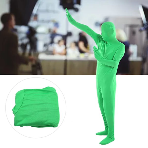 Fotografering Grön Chromakey Bodysuit Unisex Stretch Vuxen Dräkt Försvinnande Man för Fotografering 180cm