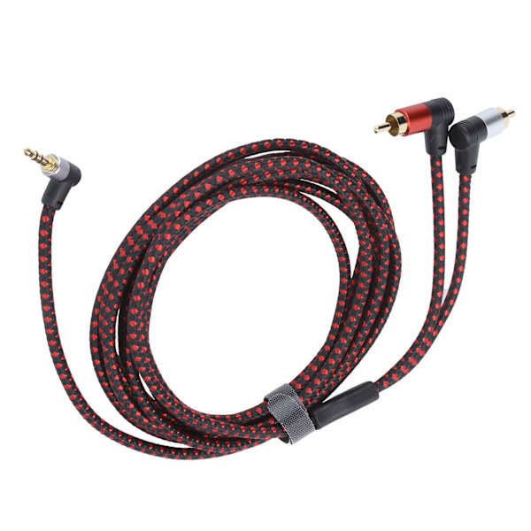 90° 3,5 mm han-stik til 2RCA han-lydkabel ABS stereomikrofonkabel til DVD-højttaler