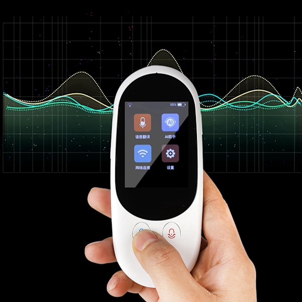 2,4-tums IPS LCD Bärbar WIFI Smart Röst Global Dialekt Resa Realtidsöversättare
