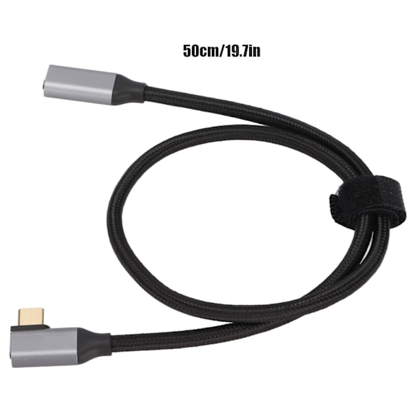 4K 100W PD 5A Oikea kulma taivutus 90 astetta Gen 2 USB3.1 Type C uros naaras jatkojohto 50cm