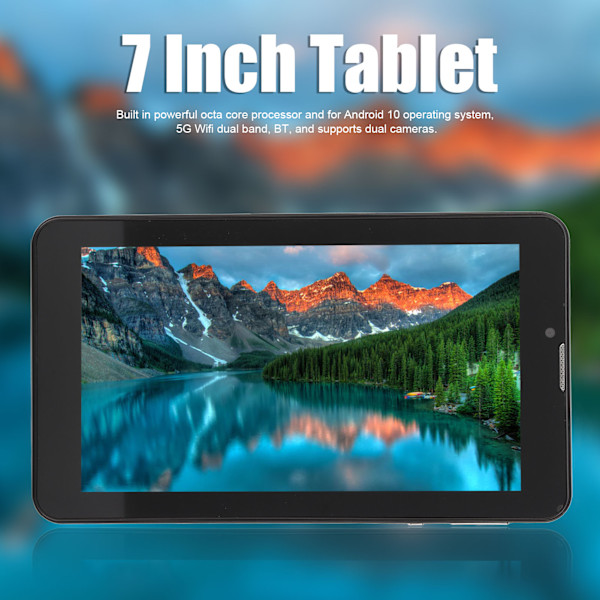 7-tums surfplatta Octa Core-processor 2 GB RAM 32 GB ROM 5G WIFI Dual Band Bärbar surfplatta PC för Android 10 100‑240V Grön EU-kontakt