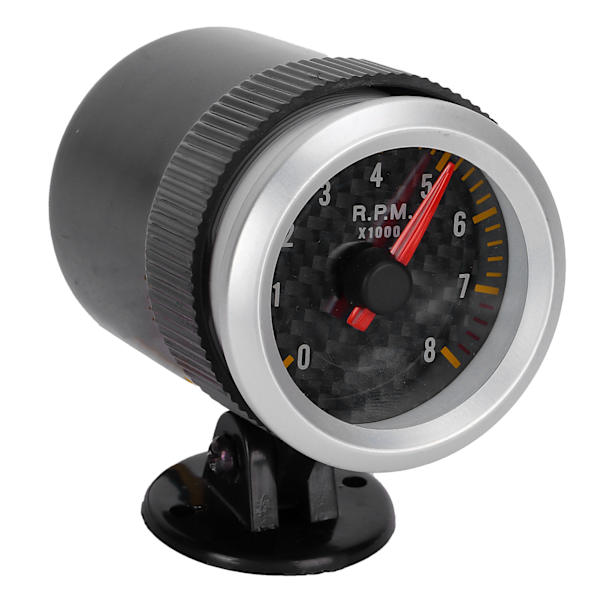 Omdrejningstæller 52mm/2.05in 0‑8000 RPM Carbon Fiber Panel Pointer 12V Universal til 4 6 8 Cylinder Motorer SUV