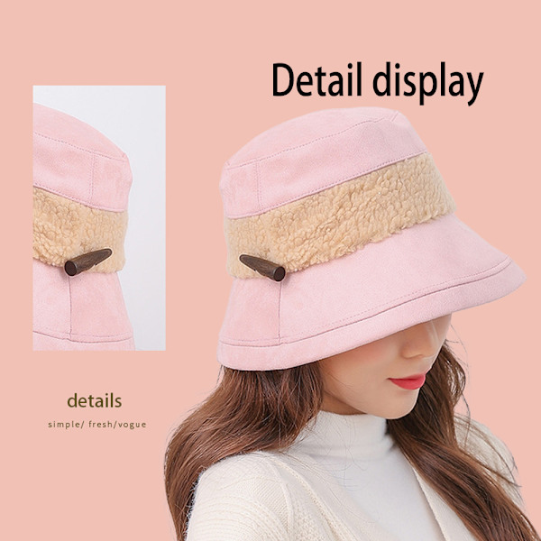 Vinter Bucket Hat til Kvinder Varme Huer Sød og Varm pink