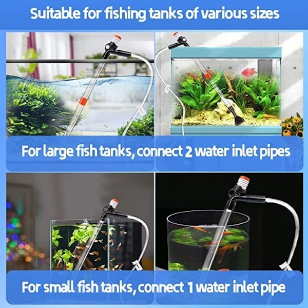 Manuell Pressdesign, Akvariumgrusrengörare Erbjuder En Säker Och Tyst Lösning För Akvarieunderhåll, Vattenbytare För Akvarium Med Flödesregulator
