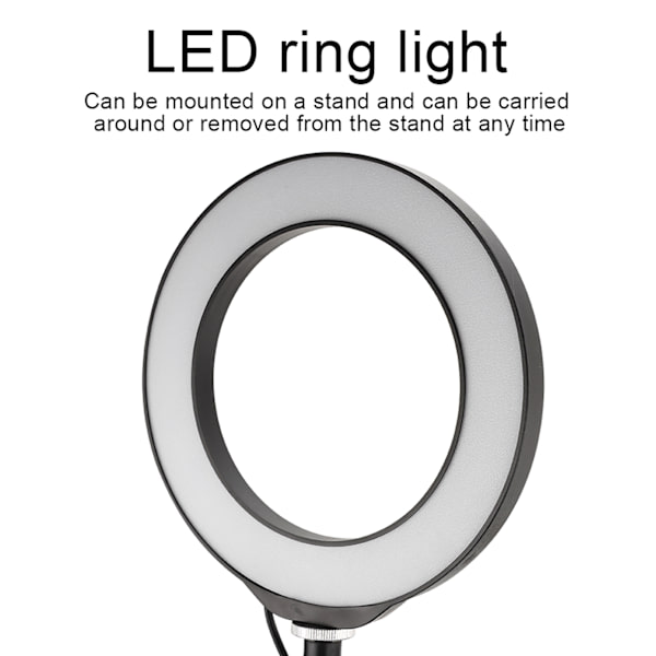 PULUZ PKT3036 LED-rengasvalo puhelimeen, live-lähetykseen, kolmijalalla, kaksoispuhelintelineellä