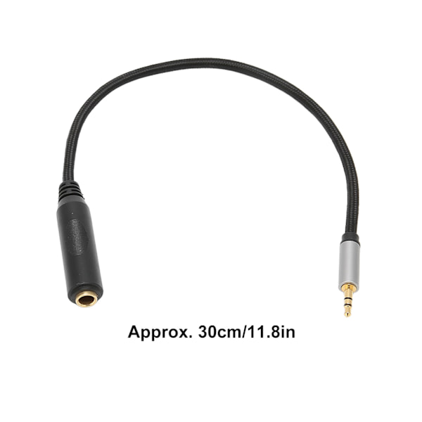 3,5 mm hane till 6,35 mm hona kabel Förlustfri 1/4 tum till 1/8 tum Instrumentkabel för hörlurar Mixer Hem Stereo 11,8 tum