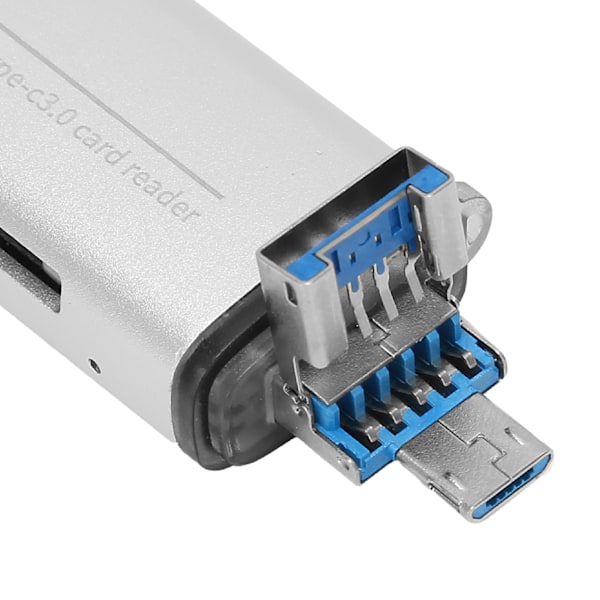 USB3.0 Multifunktionell höghastighetskortläsare i aluminiumlegering Typ-C mobiltelefon dator