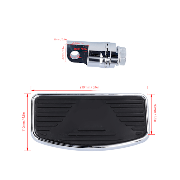 Par af justerbare bagerste passagergulvplade motorcykel brede fodplade fodstøtter