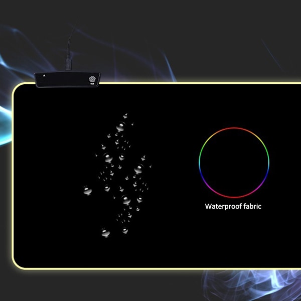 Anpassningsbar Gaming Musmatta, Chroma-belysning med 11 lägen för att förbättra din spelmiljö, Nano-texturerad tygyta för överlägsen kontroll, Halkfri