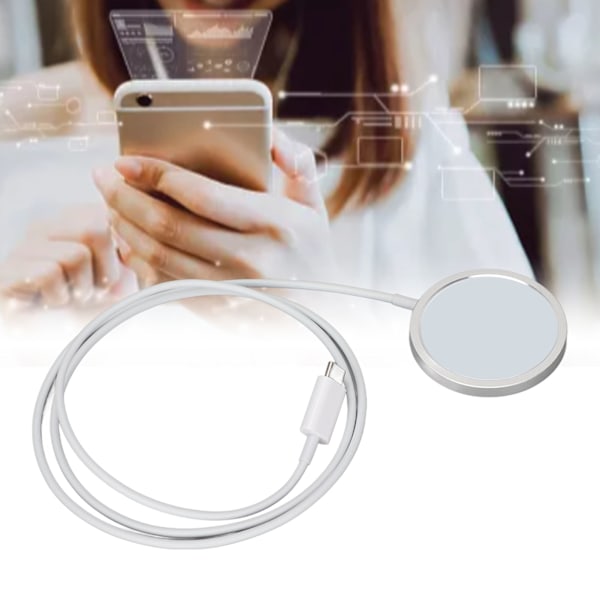 15 W magneettinen langaton laturi langaton latausalusta iPhone 13 13 Pro 12 12 Pro Valkoinen