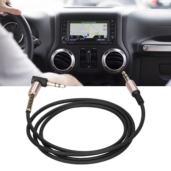 Metal 3.5mm uros naar uros elleboog stereo hoofdtelefoon auto aux audio verlengkabel 1m/3.3ftZwart