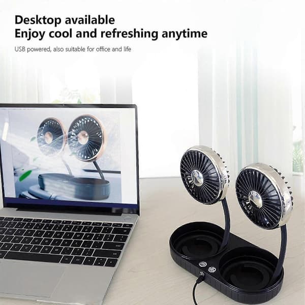 Dobbeltendet slange lille ventilator USB bilventilator bil kølig ventilator mini lille ventilator hjem lille ventilator