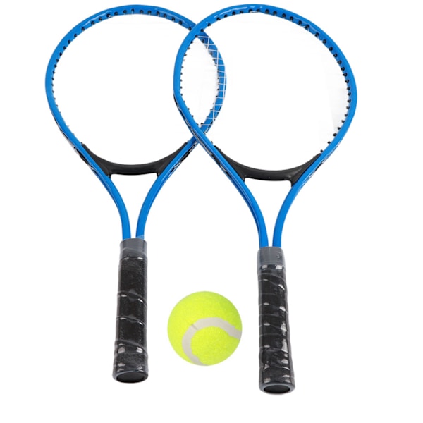 Järnlegering Barn Tennisracket Nybörjarträningsracket med Boll och Bärväska (Blå)