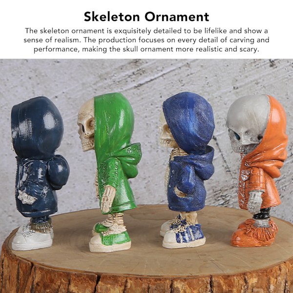 Skelet Figurer Cool Utsøgt Resin Skelet Statue til Hjemmefest Skrivebordsdekoration Gave