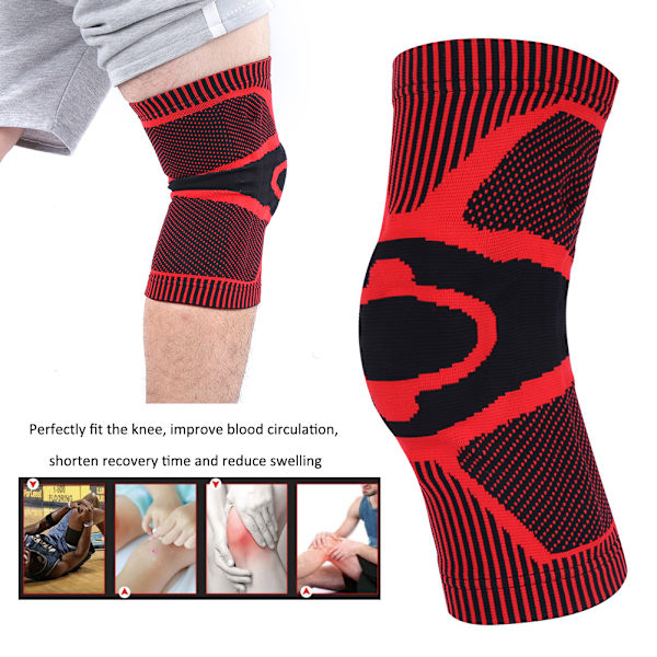 Sports Knäskydd Stickning Tryckstöd Patella Guard Ben Skydd Sleeve Fitness Skyddsutrustning