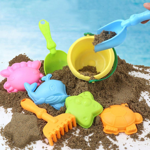 Sandleksaker Strandleksaker för Småbarn Barn Pojkar Flickor Sandhink Rake Spade Set Djur Strand Sköldpadda Krokodil Val Krabba Former Vattenleksaker för Bad