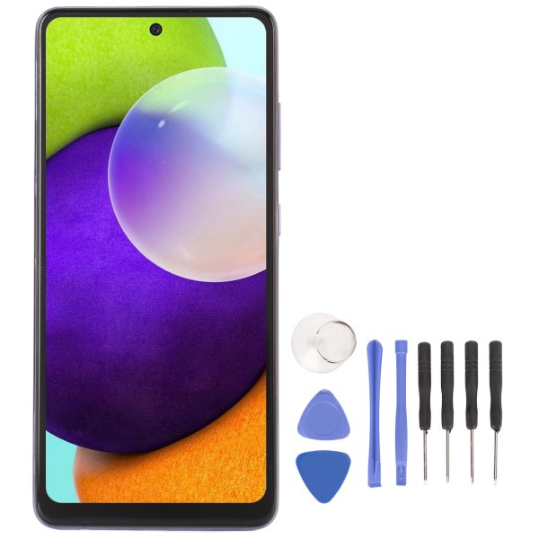 Touchskärm för Galaxy A52 4G 6,5 tum OLED-skärm med fingeravtryckssensor och reparationsverktyg för A536 SM A525F