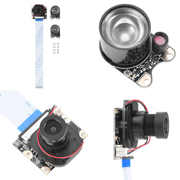 5MP manuell IR-CUT nattvisionskameramodul med 2 st fyllningsljus för Raspberry Pi 2/B+