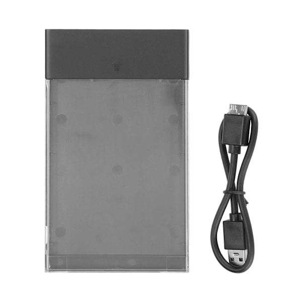 2,5in Harddisk-kabinett Transparent skall Forsterket design LED-indikator Svart USB3.0 SSD-kabinett for datamaskin