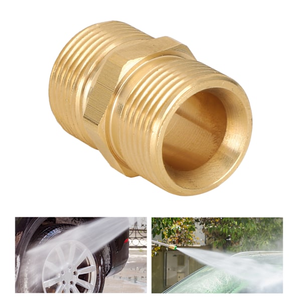 Korkeapainepesurin sovitin messinkinen M22 metrinen uroskierre 14 mm letkukytkinliitin